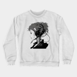 girl in headphones Crewneck Sweatshirt